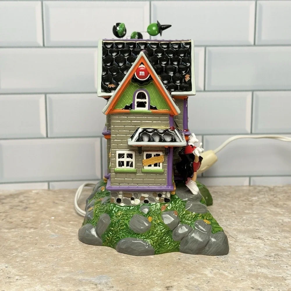 Dept 56 M&Ms Haunted House Tours With Candy Dish Lighted Halloween Working
